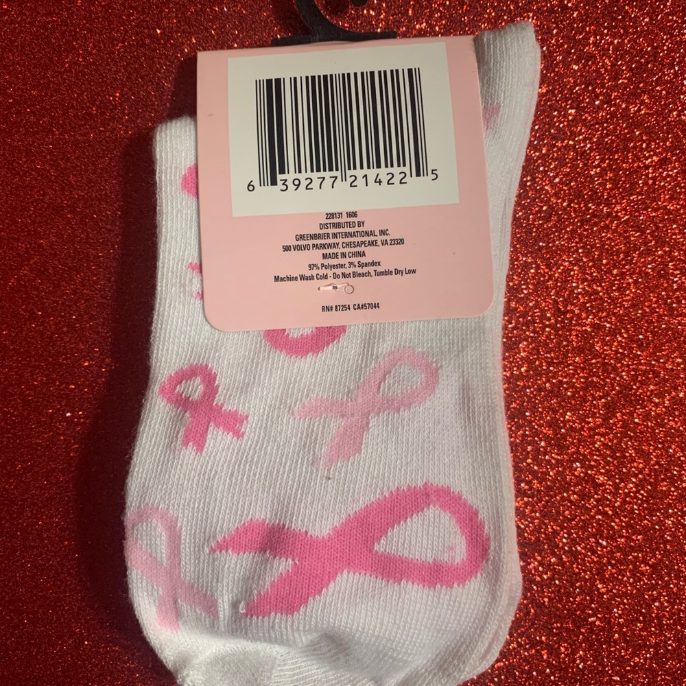 Pink Ribbon Awareness Socks - Picture 2 of 2